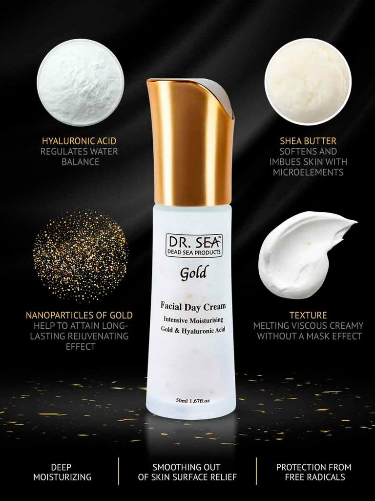 DR. SEA - Intensive Moisturizing Facial Day Cream with Gold and Hyaluronic acid