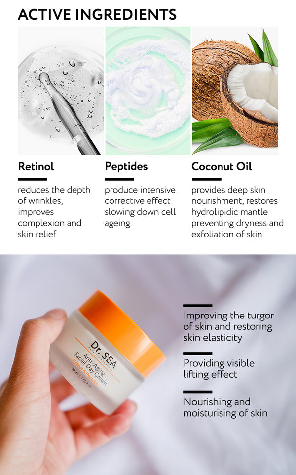 DR. SEA - Anti-Aging Face Cream for dry and very dry skin with Retinol & Peptides