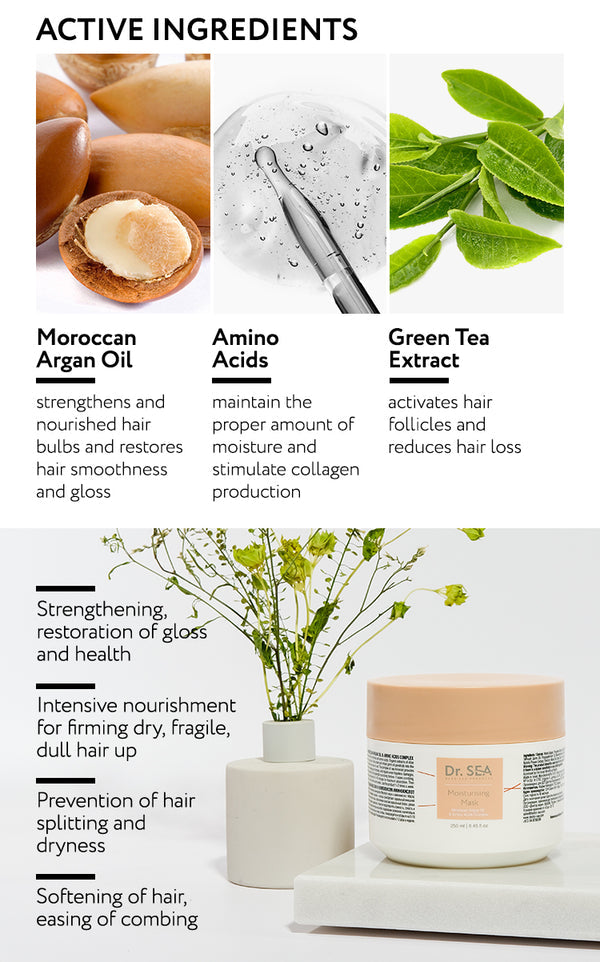 Dr. Sea - Moisturising Hair Mask - Moroccan Argan Oil & Amino Acids Complex
